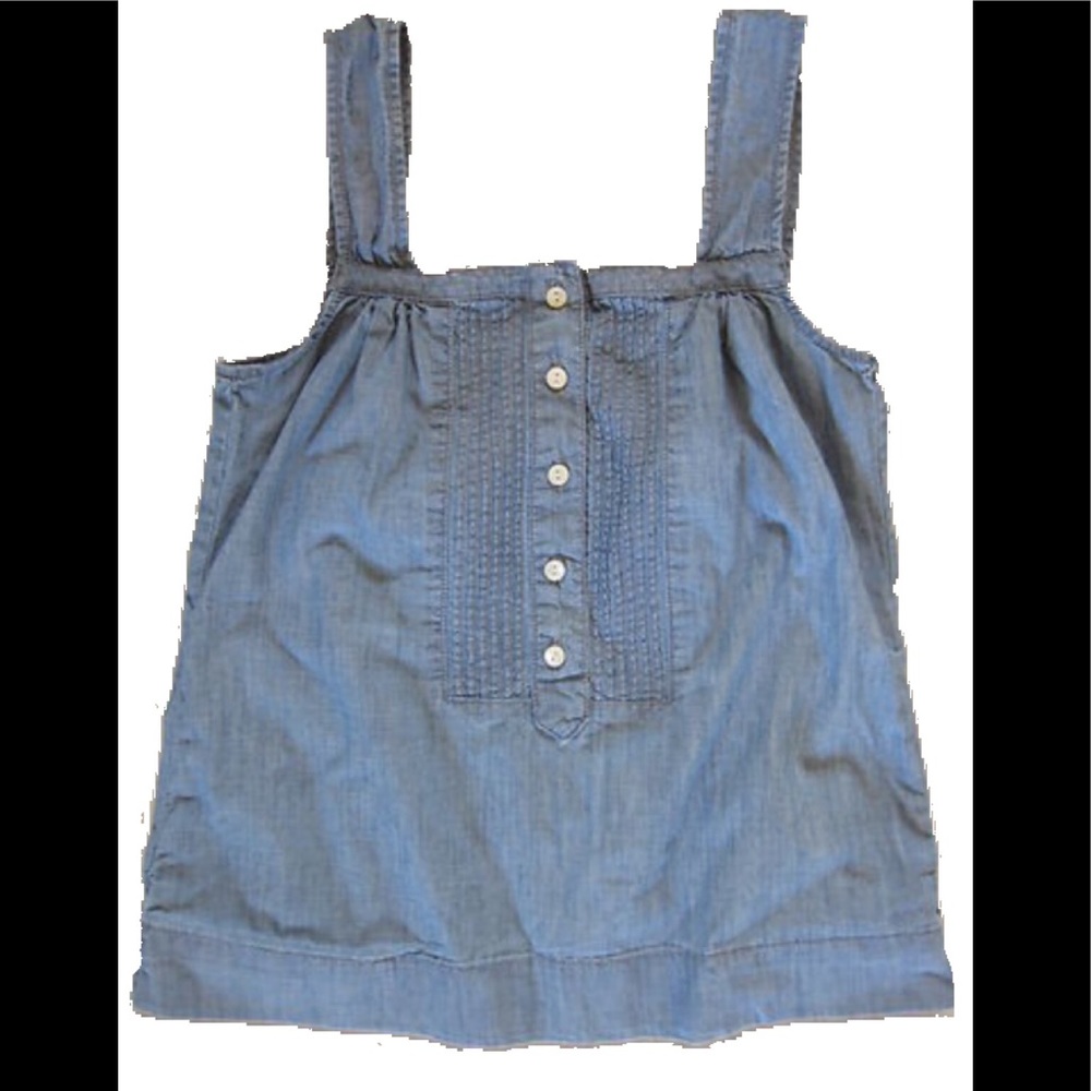 J. Crew Pleated Chambray Denim Tank- Large